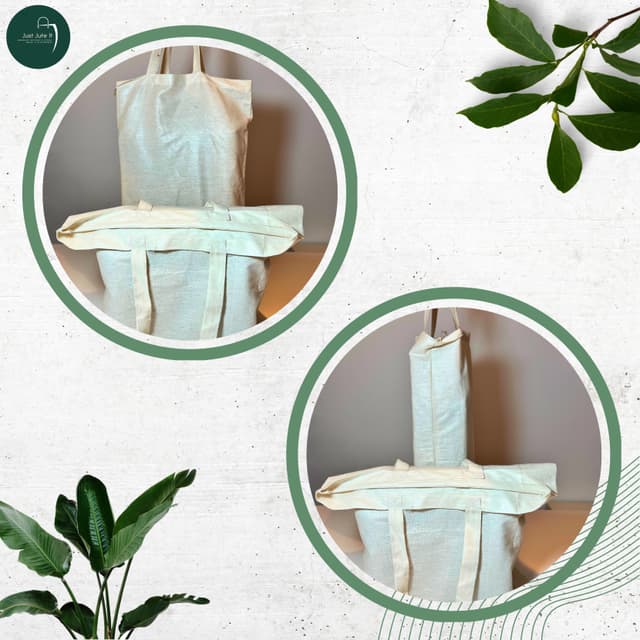 Foldable Off-White Cotton Canvas Tote Bag