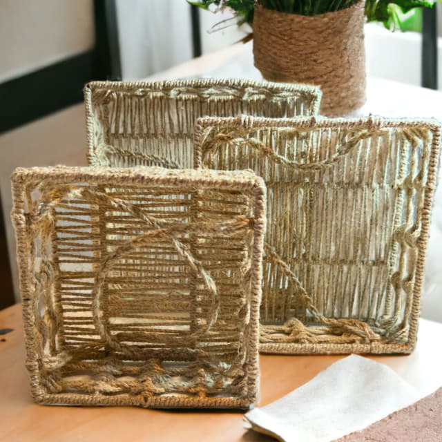 Handcrafted Jute Rope Storage & Décor Basket